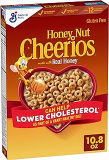 Honey Nut Cheerios, Heart Healthy Gluten Free Breakfast Cereal with Whole Grain Oats, 10.8 oz