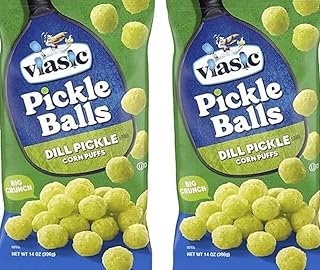 Generic Pickle Balls, Dill Pickle Corn Puffs, Big Crunch Snacks, 14 oz 2 pack