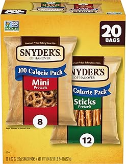 Snyder's of Hanover Pretzels, Minis and Sticks 100 Calorie Packs, 20 Ct Variety Pack