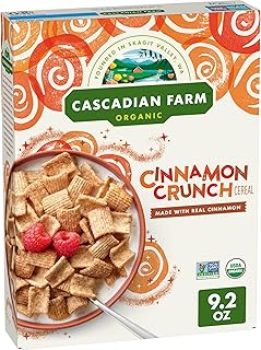 Organic Cinnamon Crunch Cereal, Whole Grain Cereal, 9.2 oz