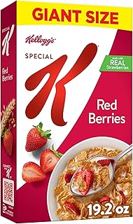 Kellogg's Special K Breakfast Cereal, Family Breakfast, Fiber Cereal, Giant Size, Red Berries, 19.2oz Box (1 Box)