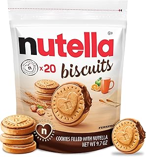 Nutella Biscuits, 20 Count Cookies, Hazelnut Spread with Cocoa, Kids Snacks, 9.7 oz