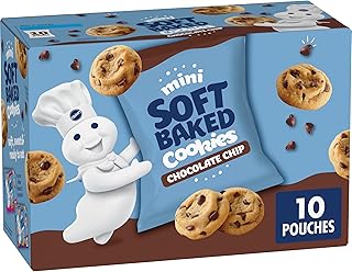 Pillsbury Mini Soft Baked Cookies, Chocolate Chip, Snack Bags, 10 ct