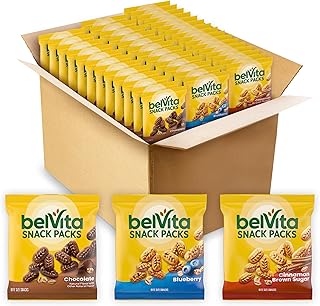 belVita Bites Breakfast Biscuits Variety Pack, 3 Flavors, 40 Snack Packs