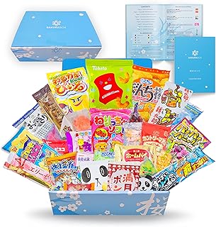 Japanese Snacks & Candy Dagashi with English Pamphlet 30 Pieces Custom Gift Set (Box)