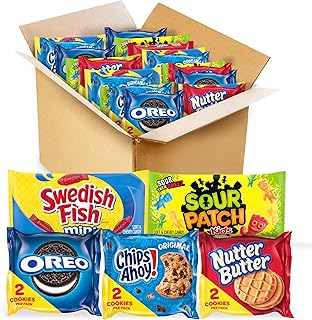 OREO, CHIPS AHOY!, Nutter Butter, SOUR PATCH KIDS & SWEDISH FISH Cookies & Candy Variety Pack, 40 Snack Packs