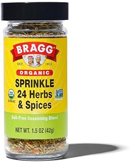 Organic Sprinkle Seasoning with 24 Herbs and Spices - 1.5 oz - Salt-Free Seasoning Blend - Perfect for Vegetables, Meats, and Salads