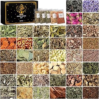 40 Pack Witchcraft Supplies Herbs Kit - Dried Herbs and Flowers for Witch Beginners - Herb Set for Wicca, Altar Supplies, Pagan and Wiccan Rituals, Magic Spell, Candle and Soap Making