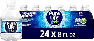 Pure Life Purified Water Bottles, 24 Pack - Still Bottled Water Enhanced with Minerals for a Crisp Taste, Plastic Bottles - 8 Fl Oz