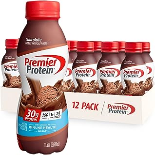 Premier Protein Shake, Chocolate, 30g Protein 1g Sugar 24 Vitamins Minerals Nutrients to Support Immune Health, 11.5 fl oz (Pack of 12)