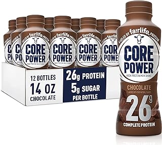 Core Power Protein Shake, Chocolate, 26g Bottle, 14oz, 12 Pack