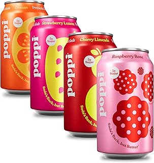Poppi Sparkling Prebiotic Soda Beverage with Apple Cider Vinegar, Seltzer Water and Fruit Juice, Short List Variety Pack, 12 Fl Oz, Pack of 12, Packaging May Vary