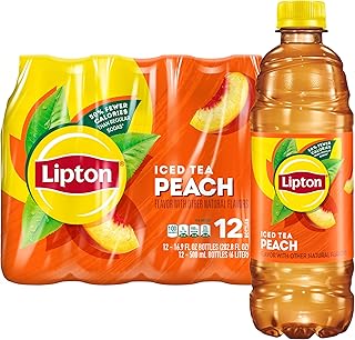 Lipton Peach Iced Tea, 16.9 Fl Oz Bottles (Pack of 12)