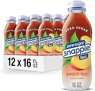 Snapple Zero Sugar Peach Tea, 16 fl oz recycled plastic bottle (Pack of 12)