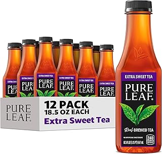 Pure Leaf Iced Tea, Extra Sweet, Real Brewed Tea, 18.5 Fl Oz Bottles (Pack Of 12)