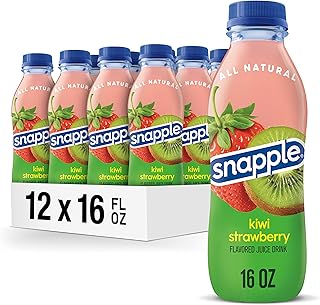 Snapple Kiwi Strawberry Juice Drink, 16 Fl Oz Recycled Plastic Bottle, Pack Of 12, All Natural, No Artificial Flavors Or Sweeteners, Contains 3% Real Juice
