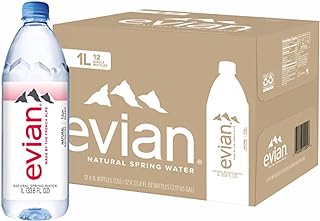 Evian Natural Spring Water, 1 L bottle, 12 pack