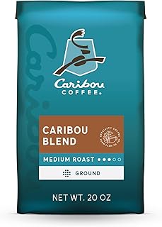 Caribou Coffee, Medium Roast Ground Coffee - Caribou Blend 20 Ounce Bag - Packaging May Vary