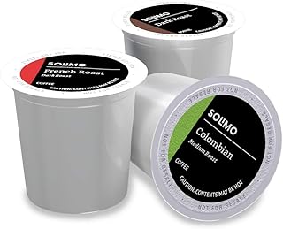 Amazon Brand - Solimo Coffee Pods, Assorted pack (French, Dark, Colombian), Compatible with Keurig 2.0 K-Cup Brewers, 100 Count