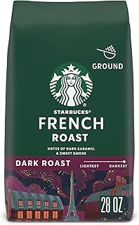 Starbucks Ground Coffee, Dark Roast Coffee, French Roast, 100% Arabica, 1 bag (28 oz)