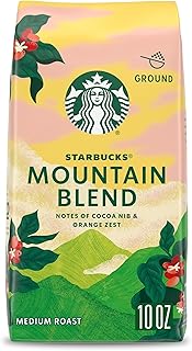 Starbucks Ground Coffee, Medium Light Roast Coffee, Mountain Blend, 100% Arabica, Limited Edition, 1 Bag (10 Oz)