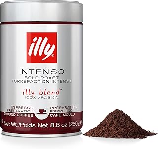 Illy Intenso Ground Espresso Coffee, Bold Roast, Intense, Robust And Full Flavored With Notes Of Deep Cocoa, 100% Arabica Coffee, No Preservatives, 8.8 Ounce (Pack Of 1)
