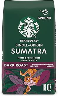 Starbucks Ground Coffee, Dark Roast Coffee, Sumatra, 100% Arabica, 1 bag (18 oz)